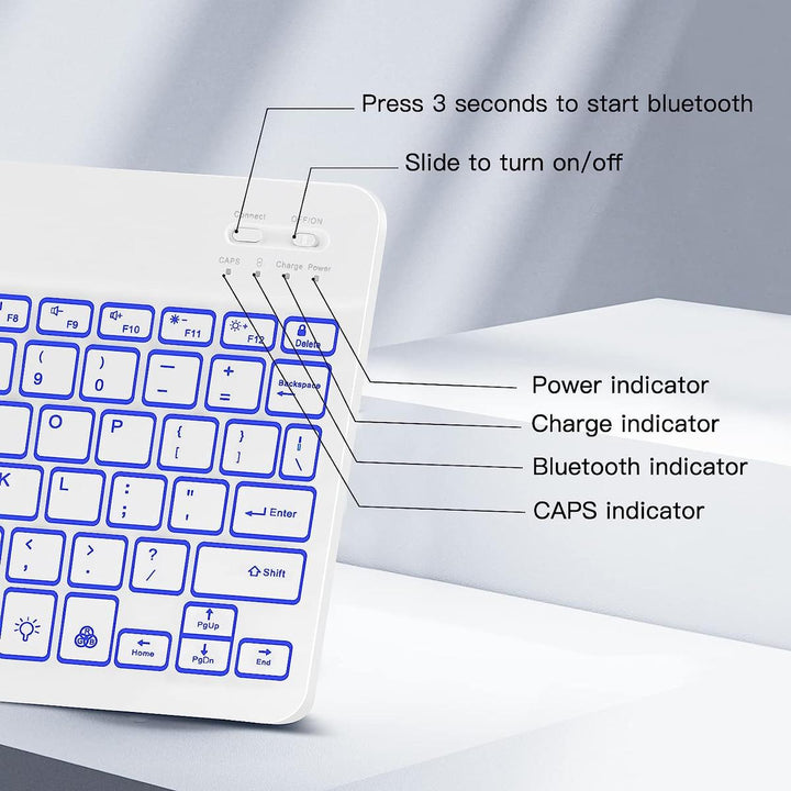 XIWMIX ColorGlow Ultra-Slim Bluetooth Keyboard - DOKUTRONIX