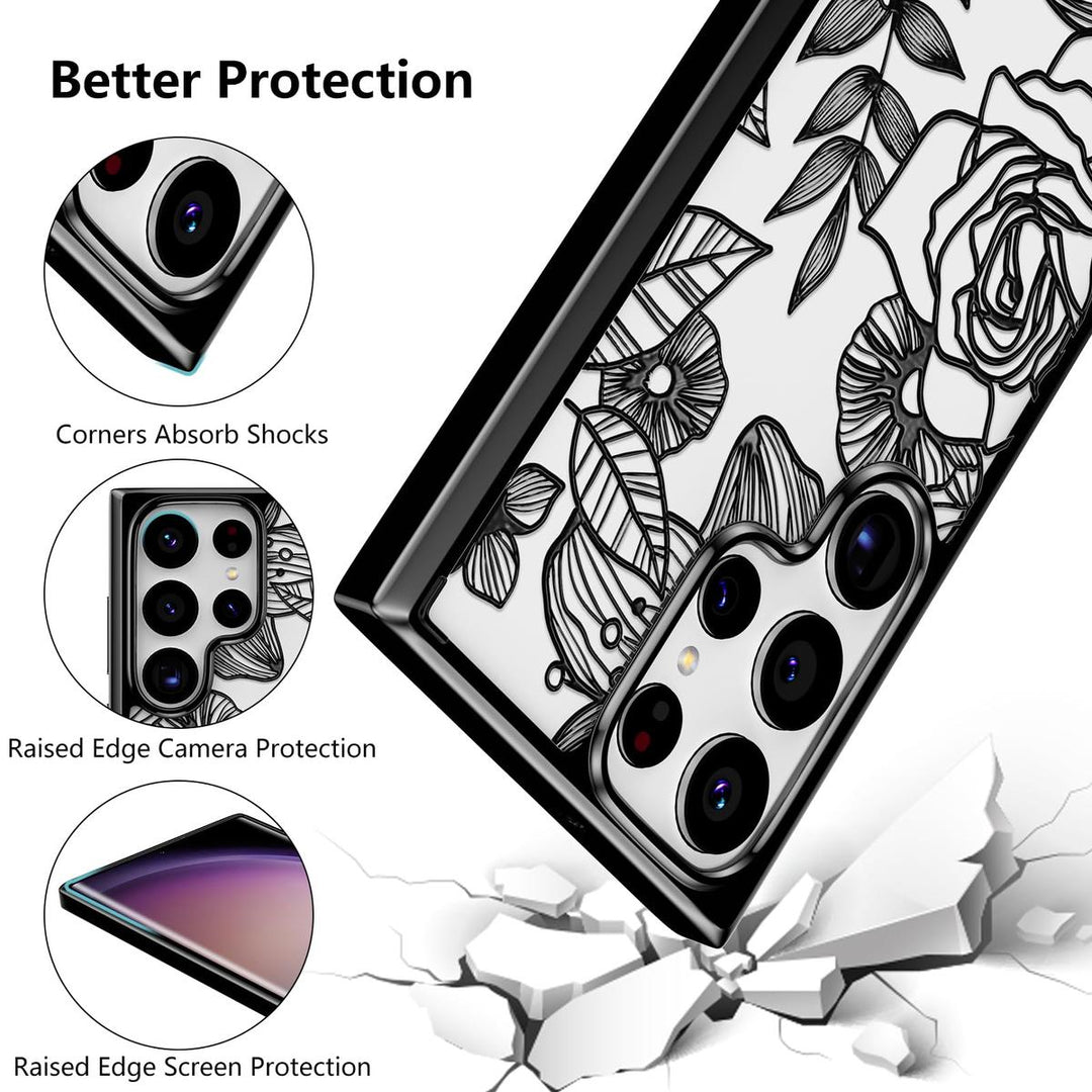 Floral Rose Galaxy S24 Ultra Case by XIZYO - DOKUTRONIX