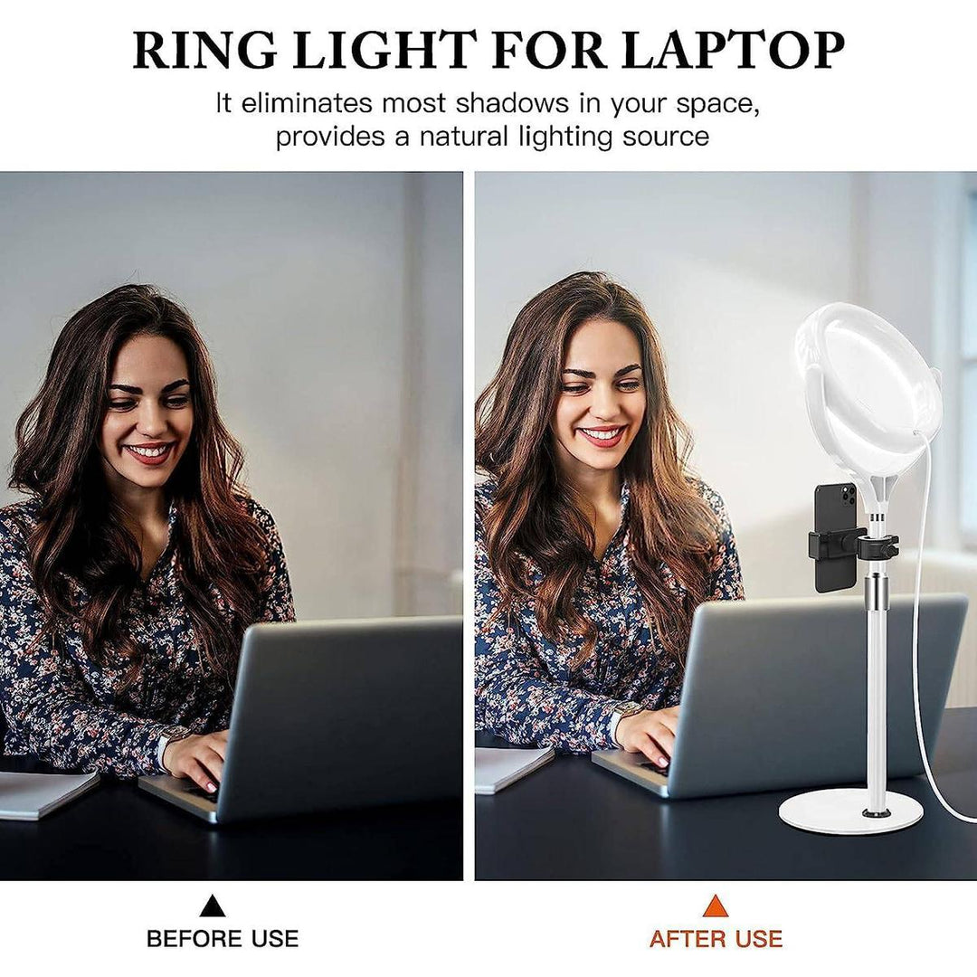 Yarrashop 8 White Glow Ring Light & Stand Set - DOKUTRONIX