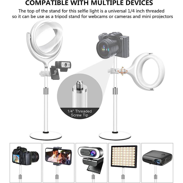 Yarrashop 8 White Glow Ring Light & Stand Set - DOKUTRONIX