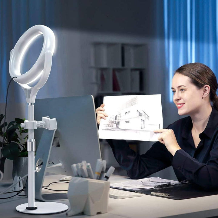 Yarrashop 8 White Glow Ring Light & Stand Set - DOKUTRONIX