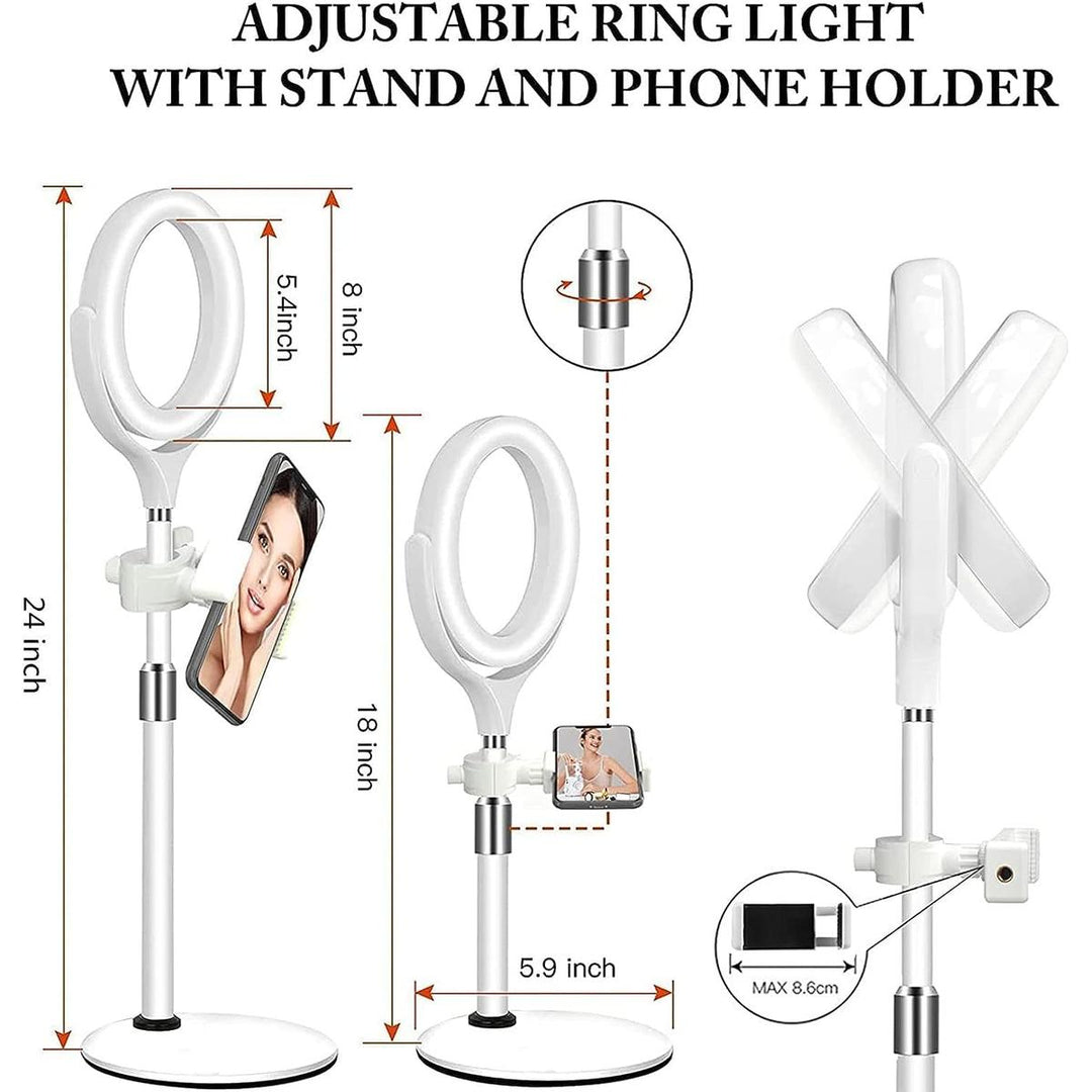 Yarrashop 8 White Glow Ring Light & Stand Set - DOKUTRONIX