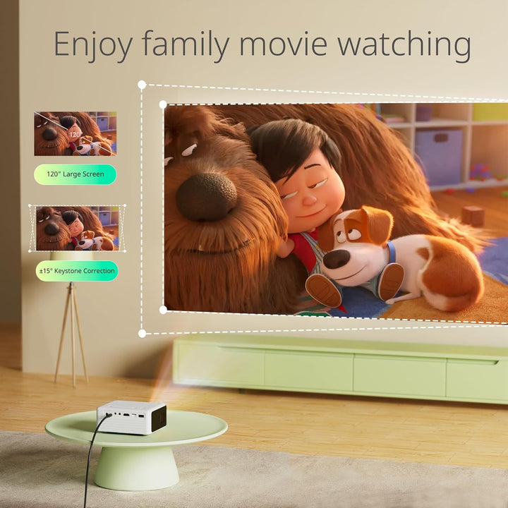 Yoton Mini Projector, Portable Phone small projector 1080P Full HD Supported for iOS/Android/Laptop, Video Projector Y3 Compatible with Fire Stick, HDMI, USB, PS5, Xbox - DOKUTRONIX
