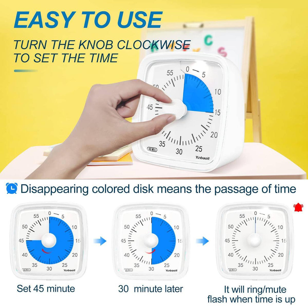 Yunbaoit Silent Visual Timer & Night Light - DOKUTRONIX