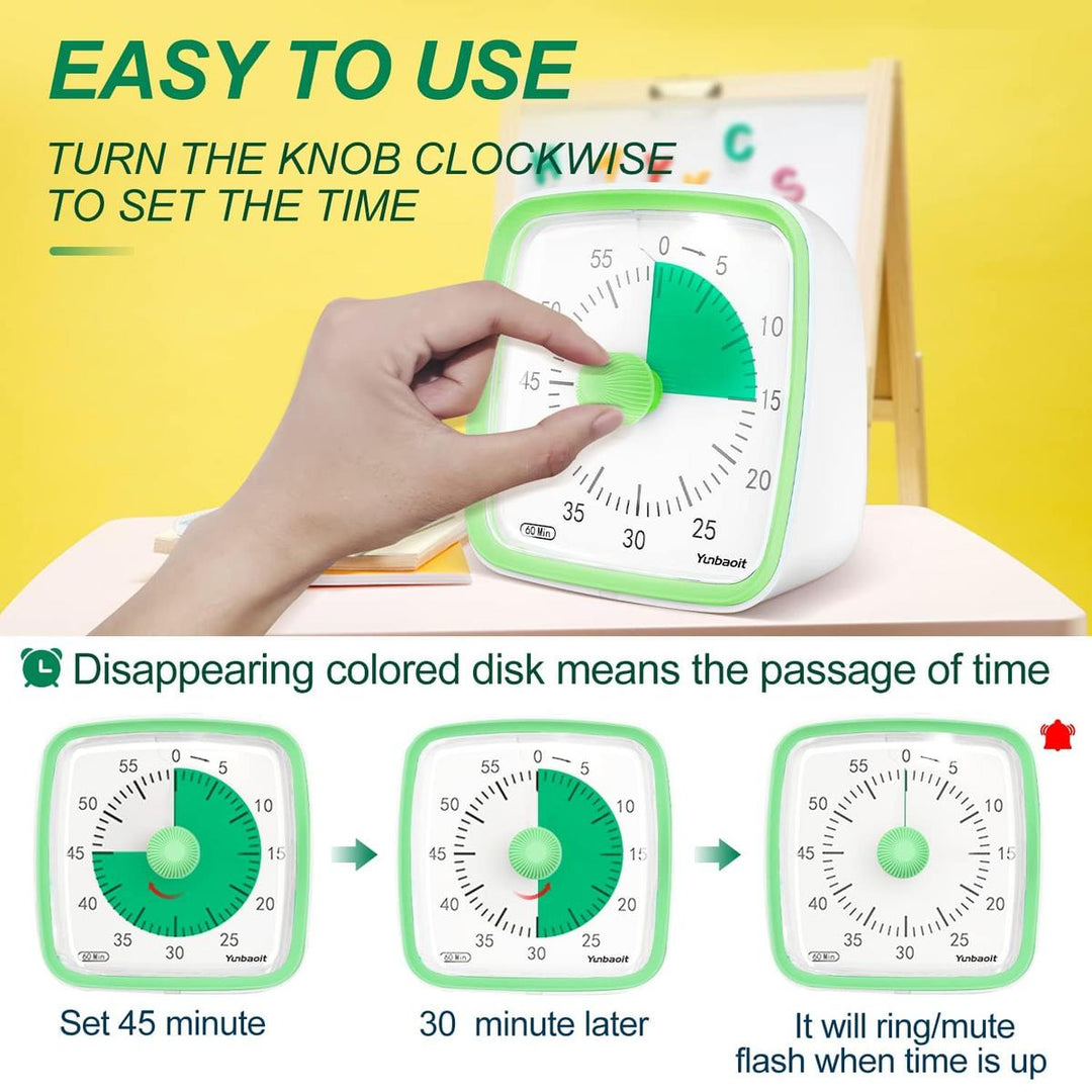 Yunbaoit Silent Visual Timer & Night Light - DOKUTRONIX