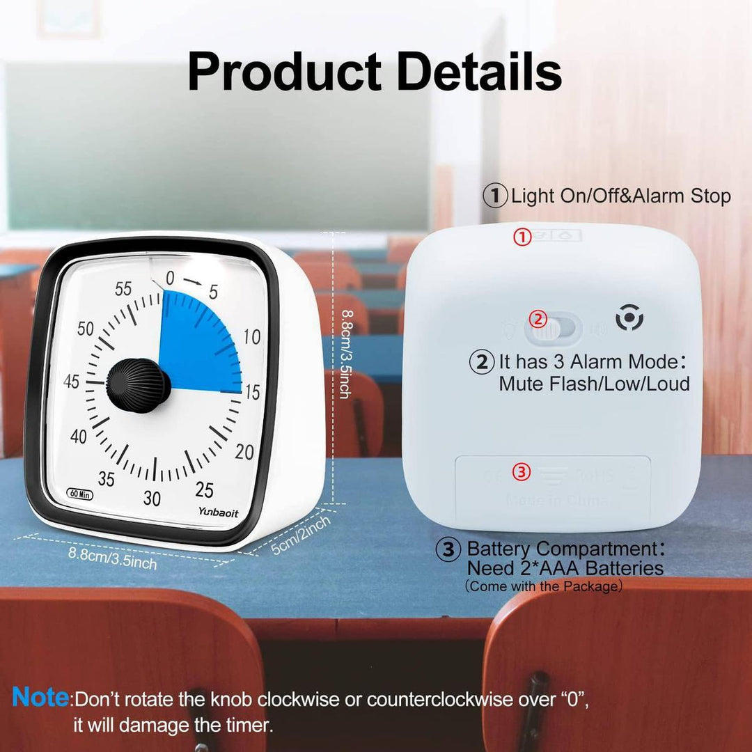 Yunbaoit Silent Visual Timer & Night Light - DOKUTRONIX