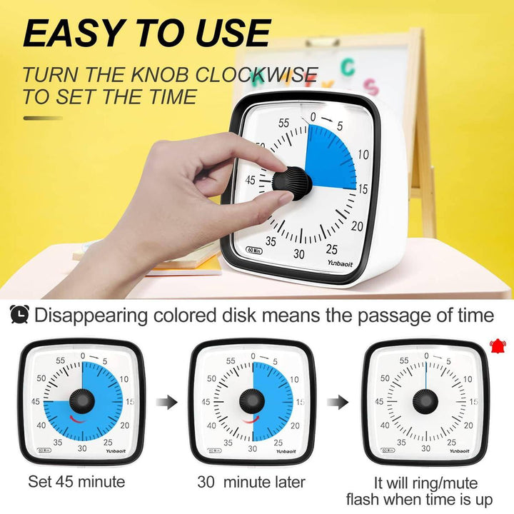 Yunbaoit Silent Visual Timer & Night Light - DOKUTRONIX