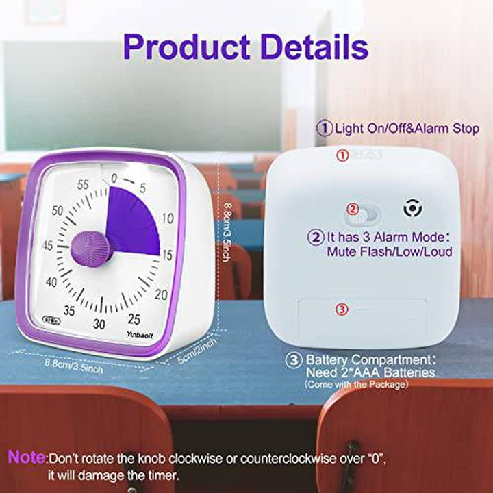 Yunbaoit Silent Visual Timer & Night Light - DOKUTRONIX