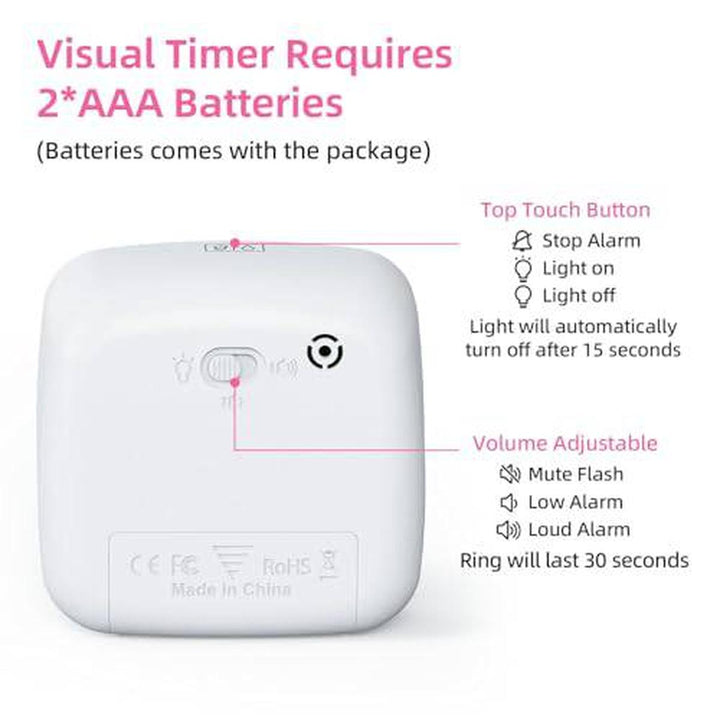 Yunbaoit Silent Visual Timer & Night Light - DOKUTRONIX