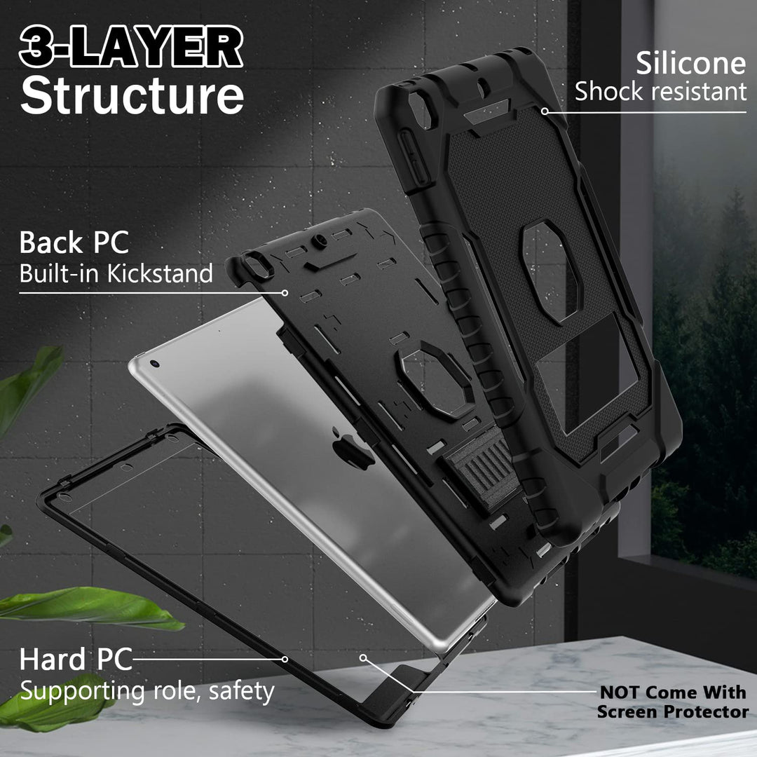 ZoneFoker Rugged iPad Case 10.2 - Heavy Duty Protection - DOKUTRONIX