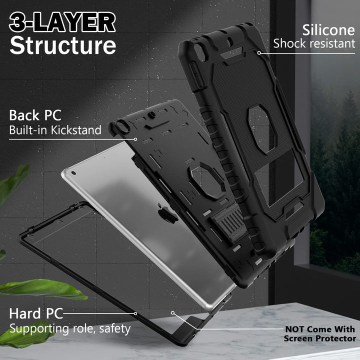 ZoneFoker Rugged iPad Case 10.2 - Heavy Duty Protection - DOKUTRONIX