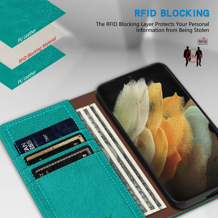 SecureFlip Wallet Case for Galaxy S21 - RFID Shield - DOKUTRONIX