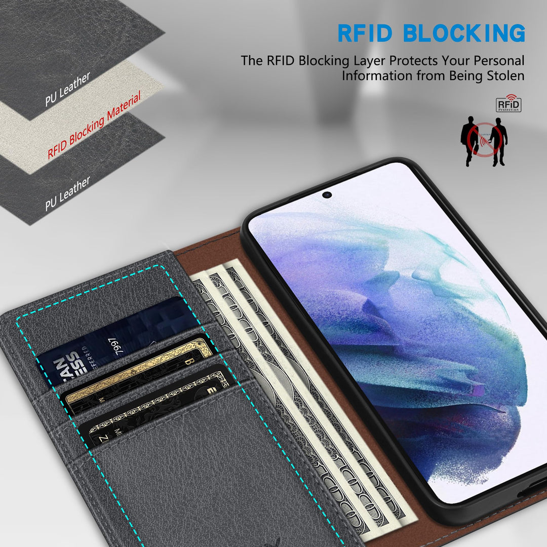 SecureFlip Wallet Case for Galaxy S21 - RFID Shield - DOKUTRONIX