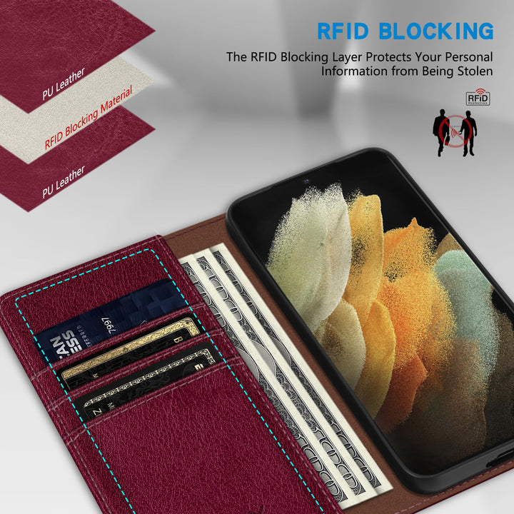 SecureFlip Wallet Case for Galaxy S21 - RFID Shield - DOKUTRONIX