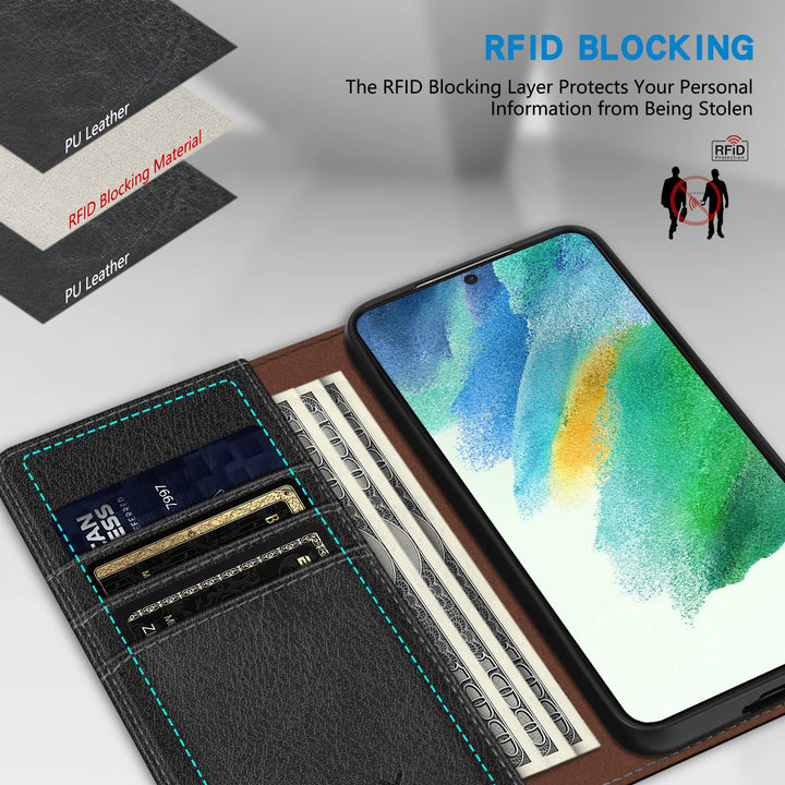 SecureFlip Wallet Case for Galaxy S21 - RFID Shield - DOKUTRONIX
